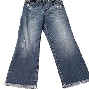 Judy Blue Women's Raw Waisted Frayed Hem Blue Jeans Sz 5